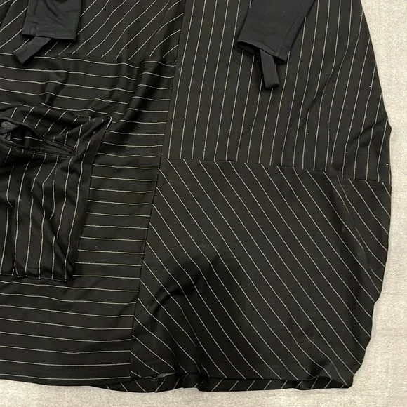 [3/40/US:L]NOR Denmark Black Long Sleeve Asymmetrical Striped Baggy Dress Funky - Picture 10 of 11